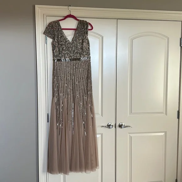 adrianna papell beige dress Shop the Beige Maxi Dress